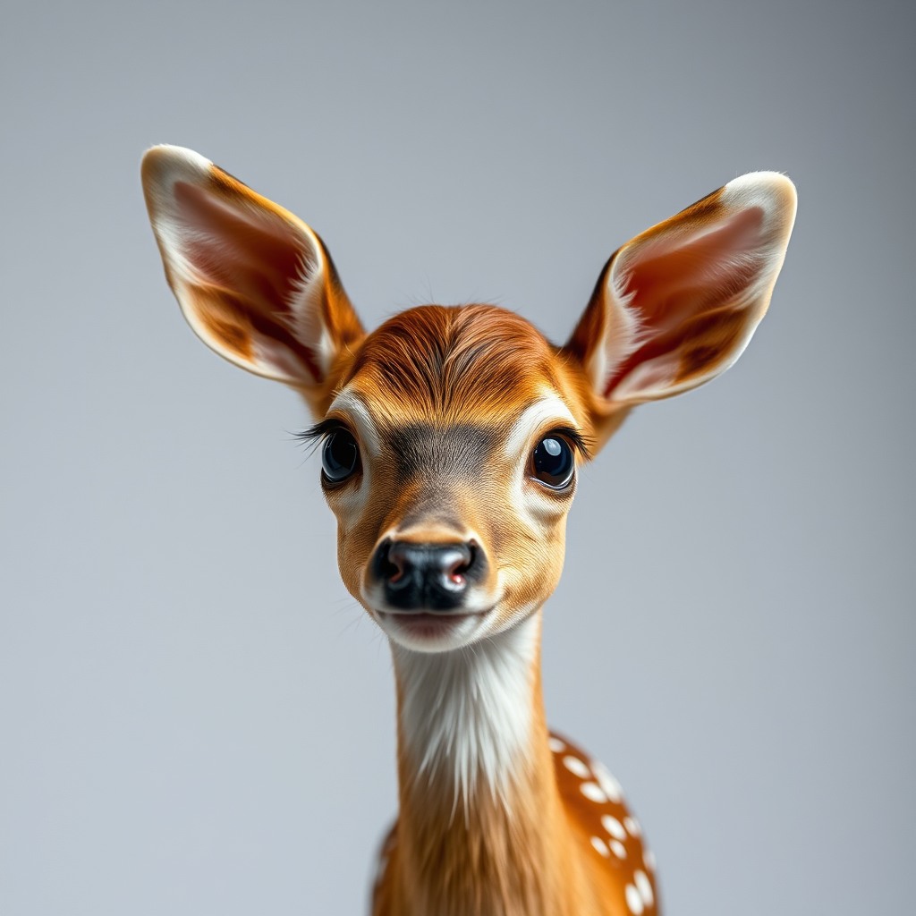 tiny deer, studio lighting, big sparkling eyes
