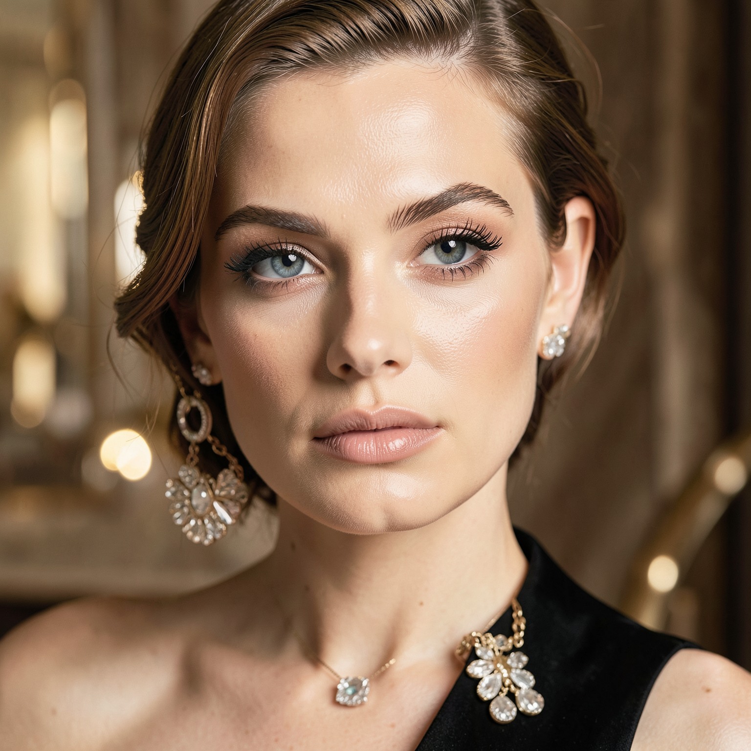 Luxury beauty portrait inspired by Dior fashion campaigns, ultra realistic details