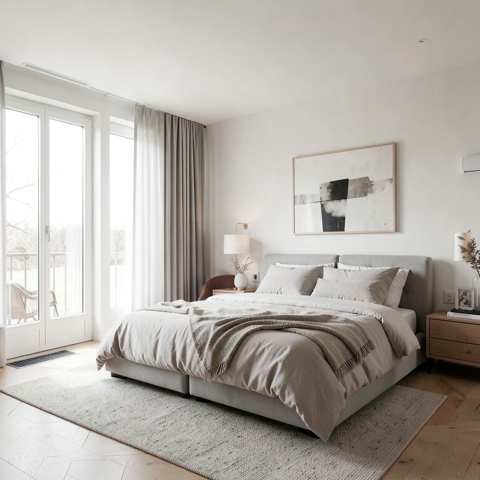 beautiful Scandinavian bedroom interior minimal luxury design