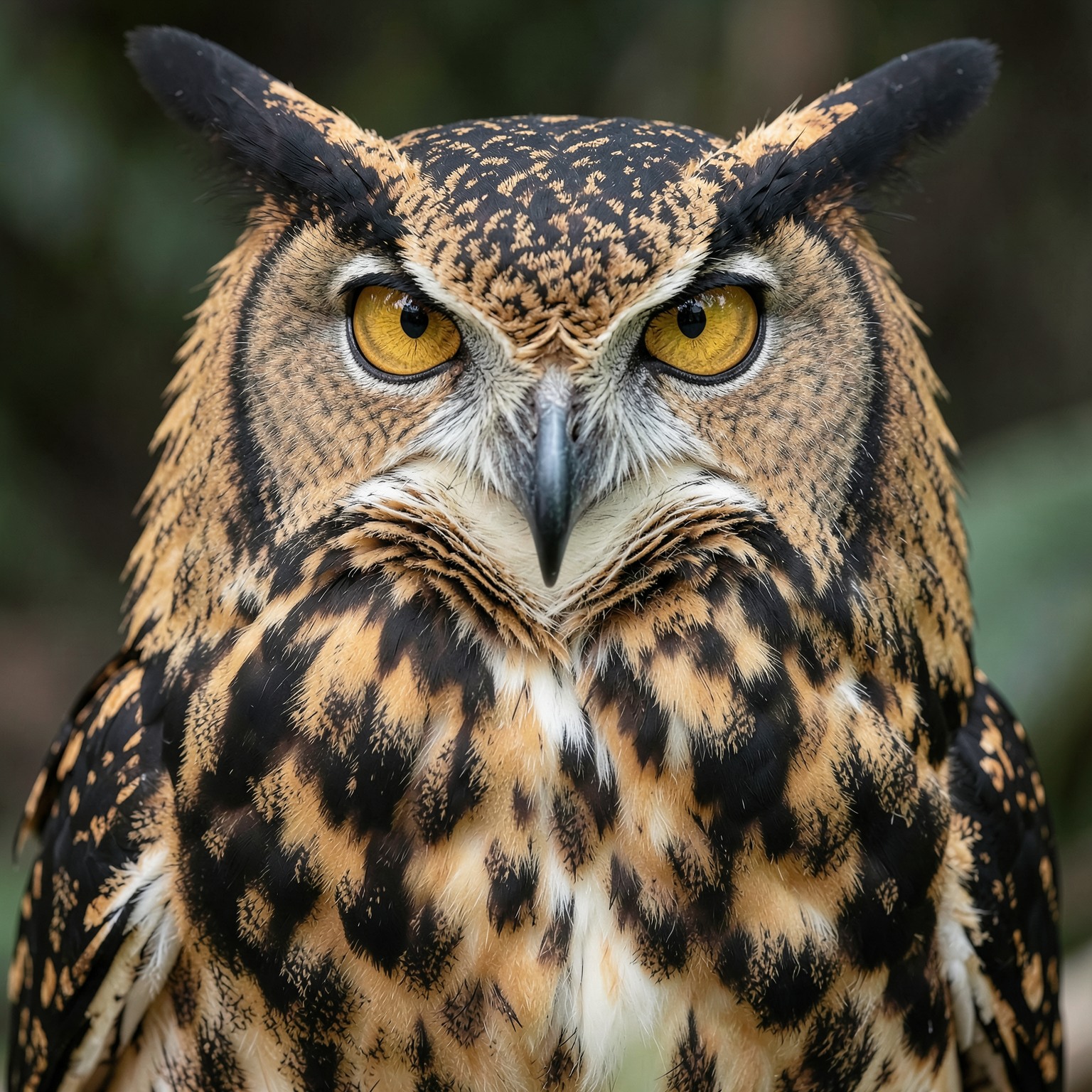 realistic owl portrait with piercing golden eyes