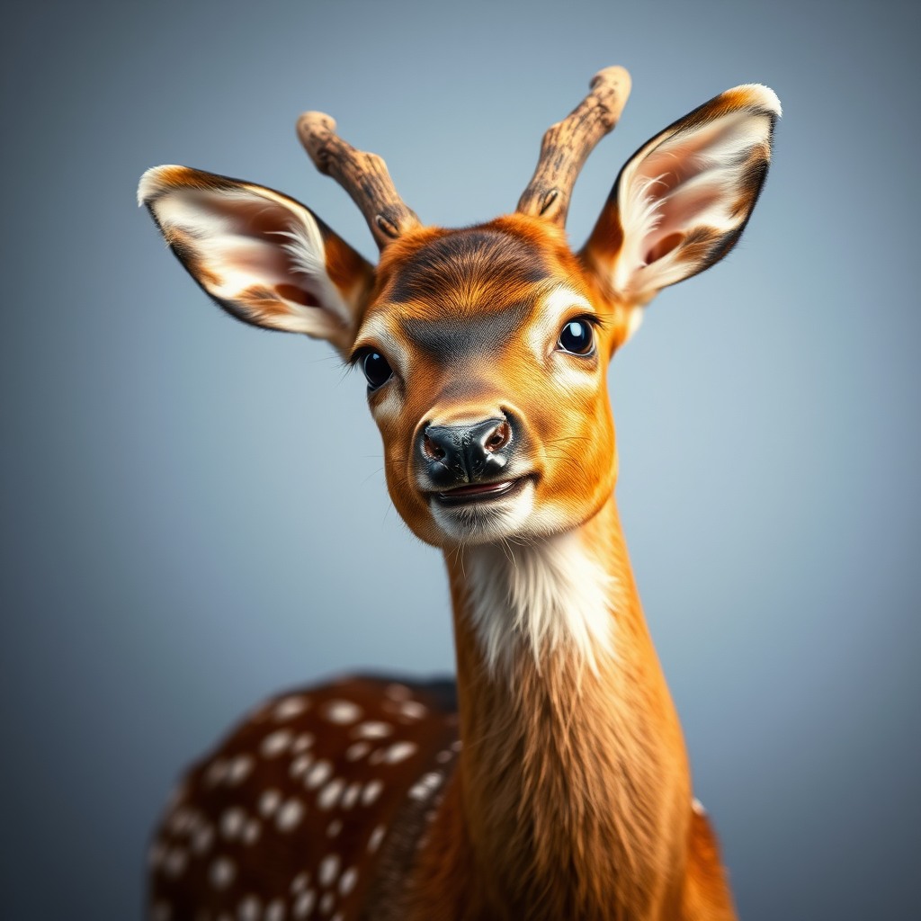 playful deer, studio lighting, high detail