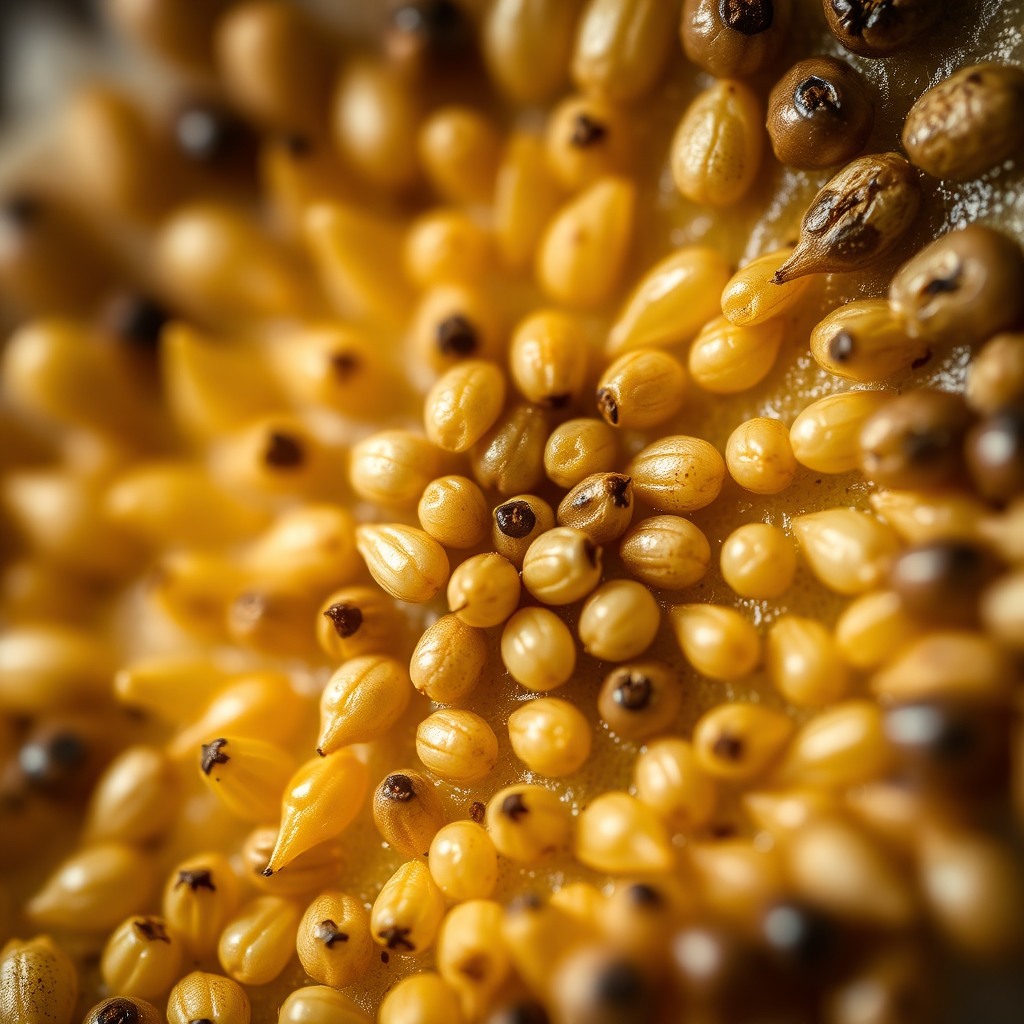 macro seeds and textures of fruits, extreme detail