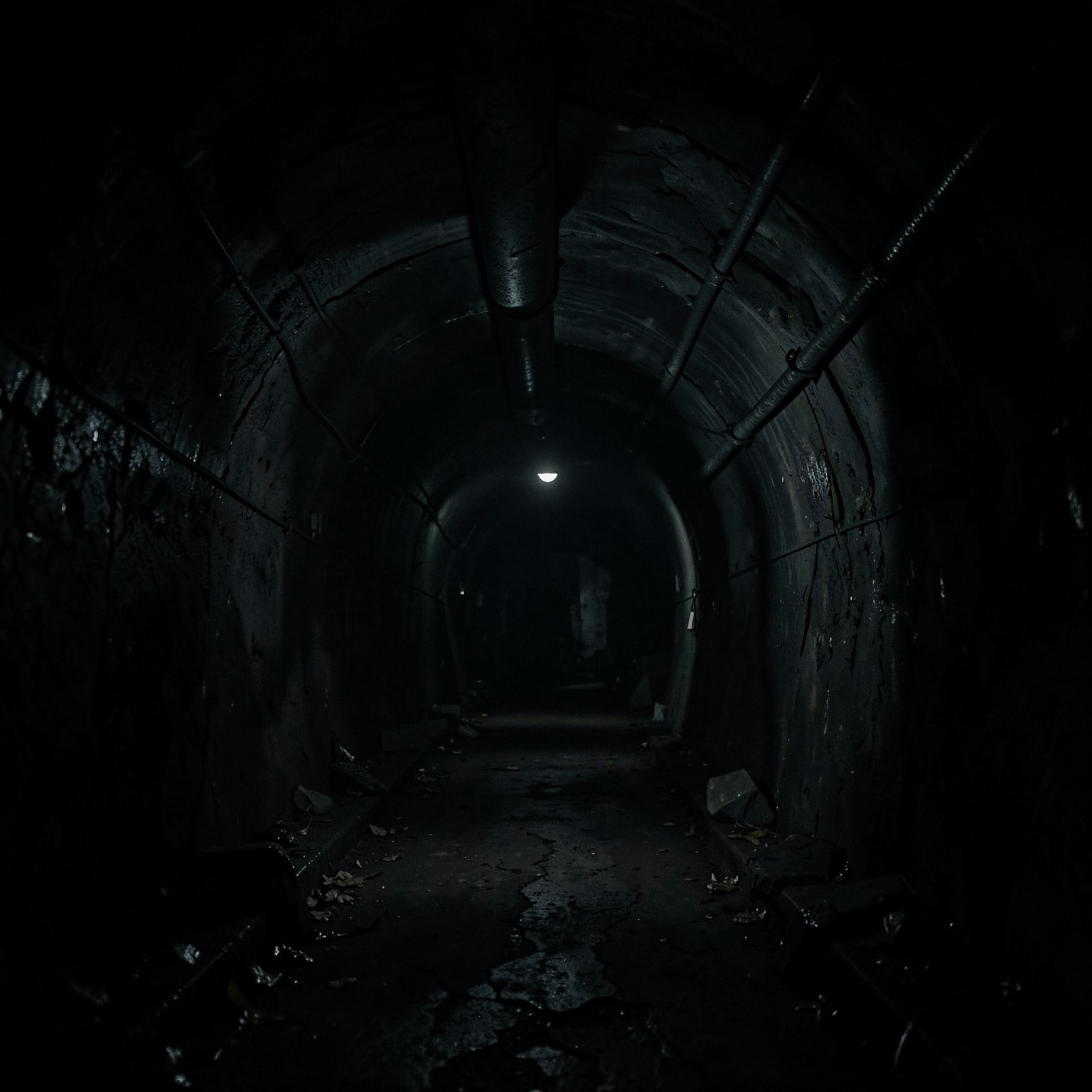 dark underground tunnel horror scene