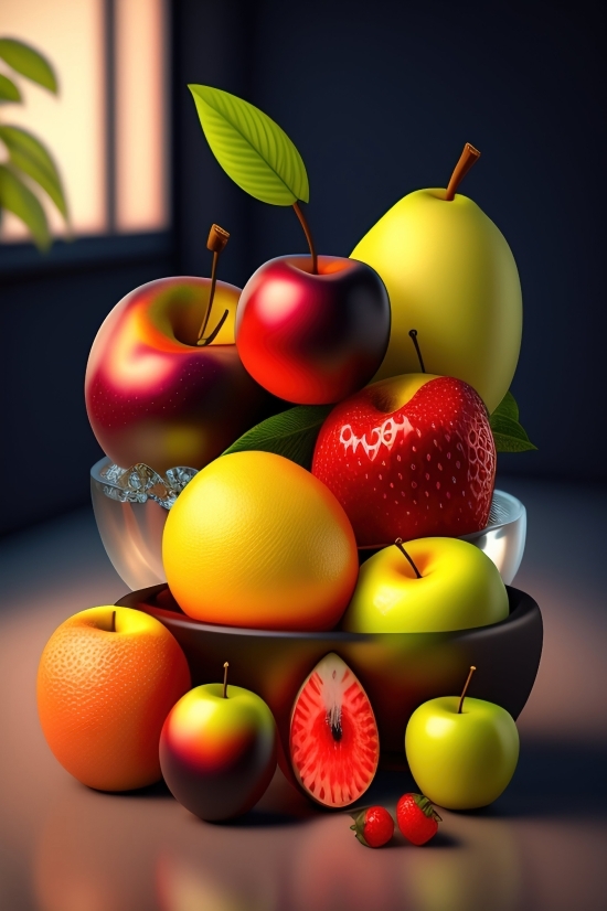Ai And Art, Fruit, Apple, Food, Diet, Vitamin