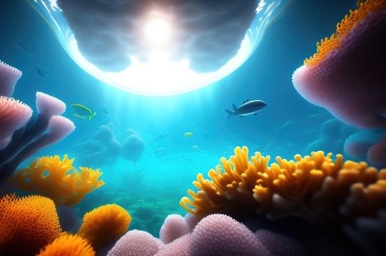 Ai Animate Image, Underwater, Anemone Fish, Coral, Sea, Seawater