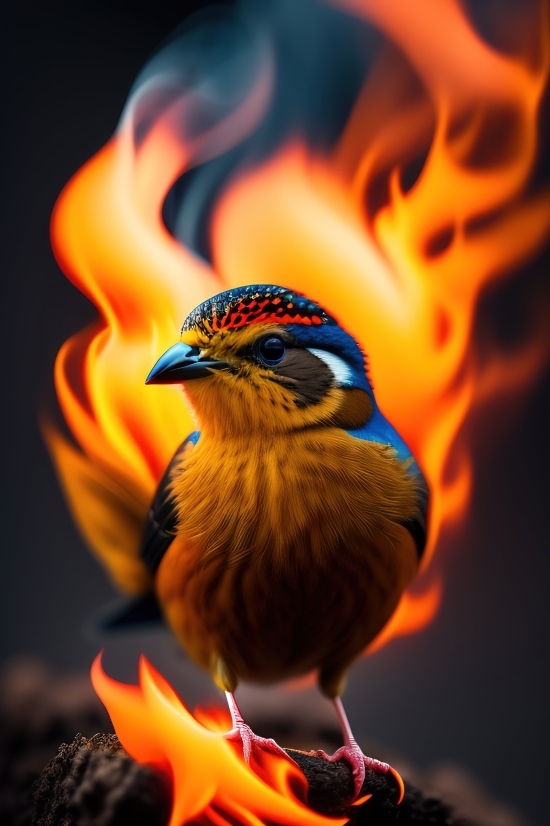 Ai Art Is Real Art, Heat, Blaze, Wing, Yellow, Fire