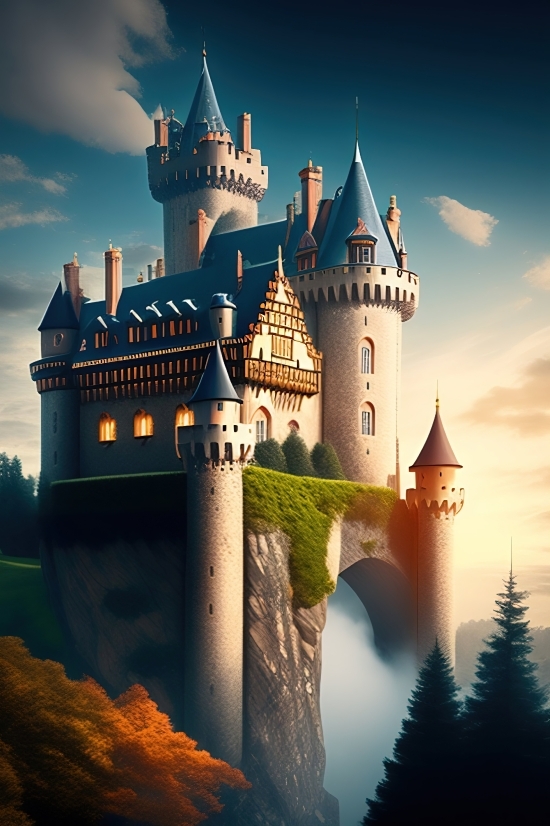 Ai Art Selfie Free, Castle, Palace, Fortification, Tower, Defensive Structure