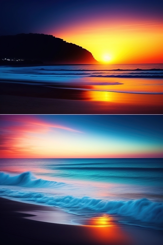 Ai Clipart Generator, Sea, Sun, Ocean, Sunset, Water