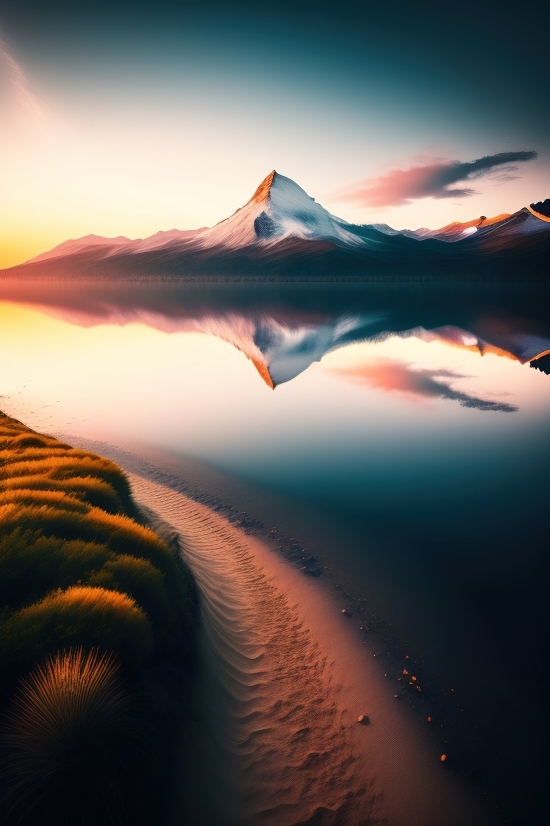 Ai Colorize Image, Sun, Sunset, Landscape, Mountain, Sunrise