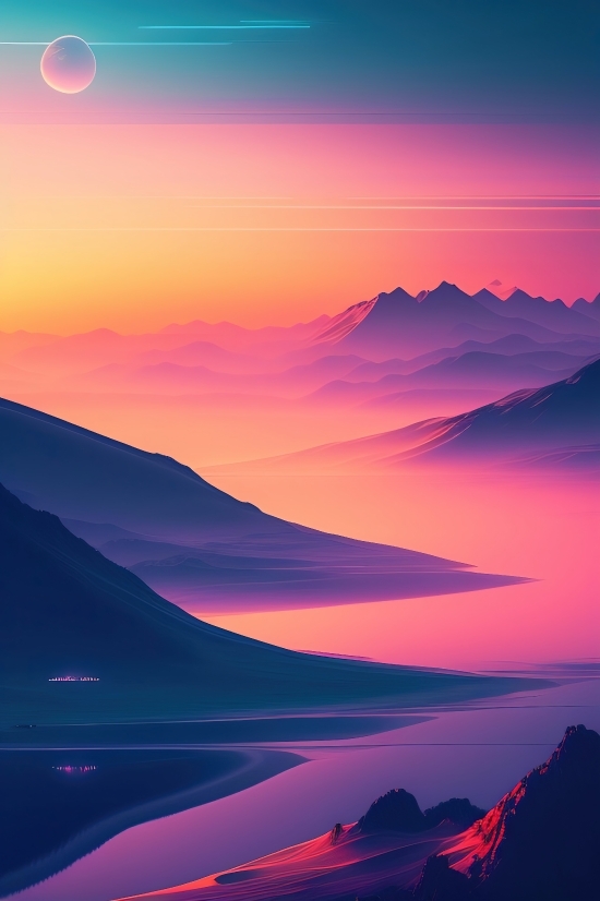 Ai Embed Image, Ai Element, Dune, Landscape, Sun, Sunset