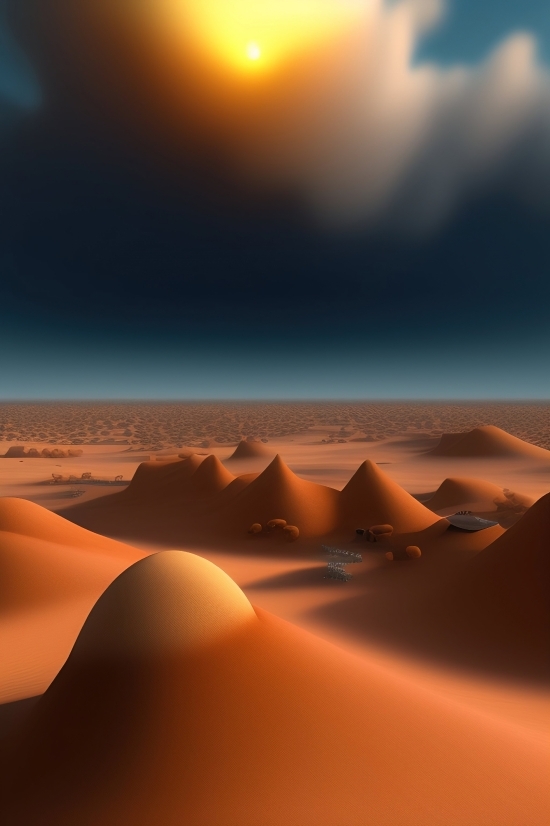 Ai For Designing Logo, Dune, Desert, Sun, Landscape, Sunset