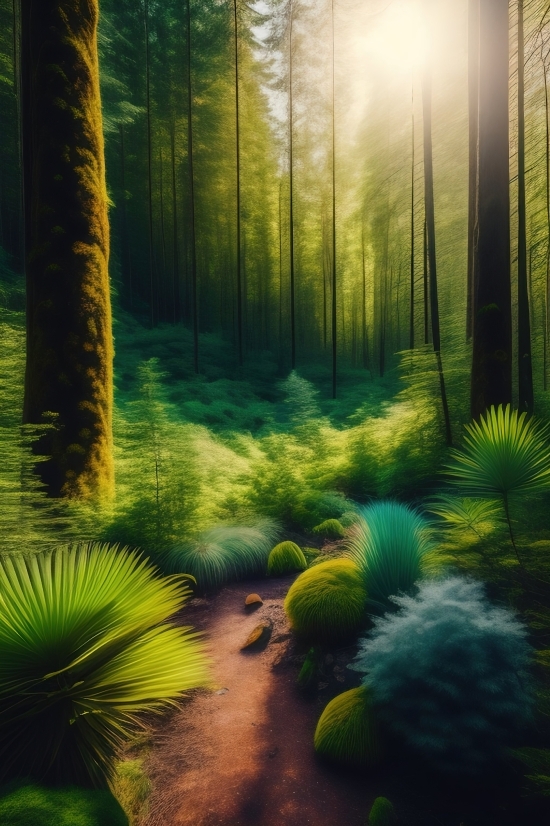 Ai Generated Art From Words, Aquatic, Forest, Tree, Plant, Summer