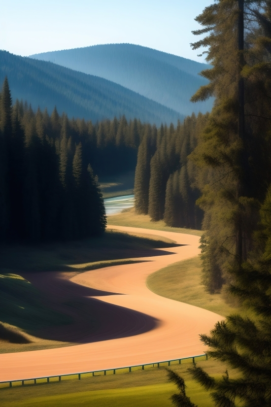 Ai Generated Art Websites, Landscape, Mountain, Lake, Forest, River