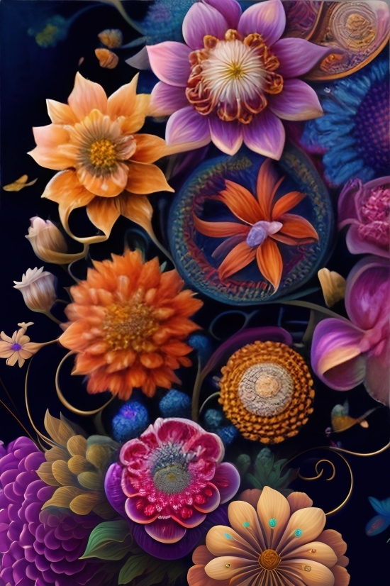 Ai Google, Flower, Floral, Pattern, Design, Art