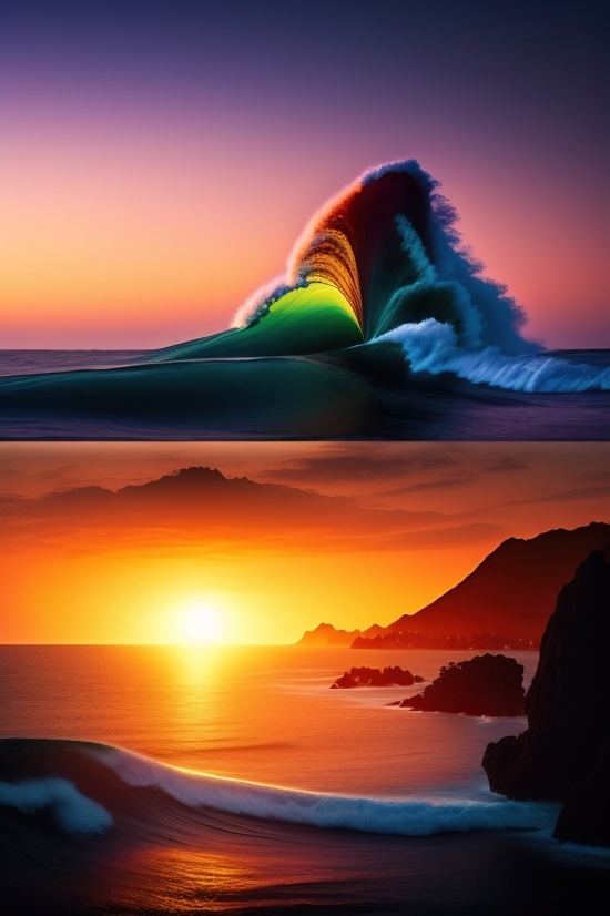 Ai Graphic Design Tools, Sunset, Sun, Sunrise, Sea, Sky