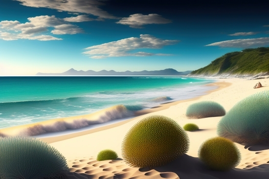 Ai Illustrator App, Sea, Beach, Ocean, Wave, Body Of Water