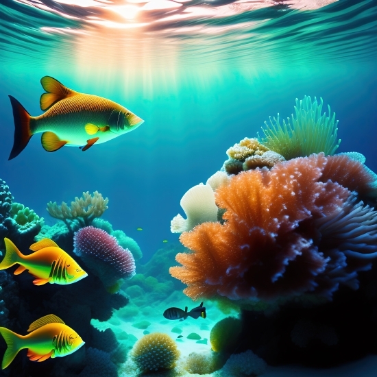 Ai Image Prompt, Seawater, Sea, Underwater, Coral, Fish