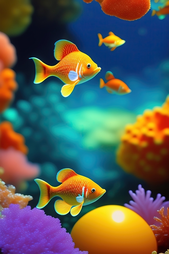 Ai Images Generator Free, Seawater, Fish, Goldfish, Underwater, Sea