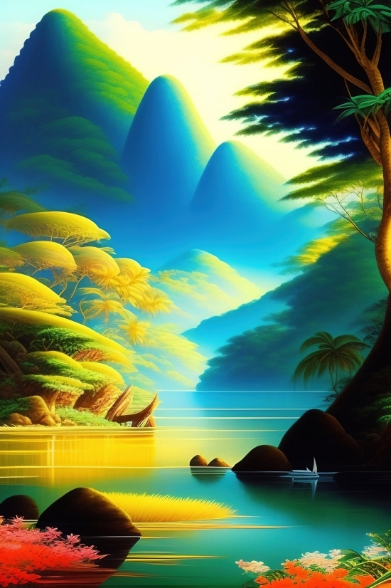 Ai Layout Design, Ai Anime Generator From Image, Wave, Design, Art, Tree