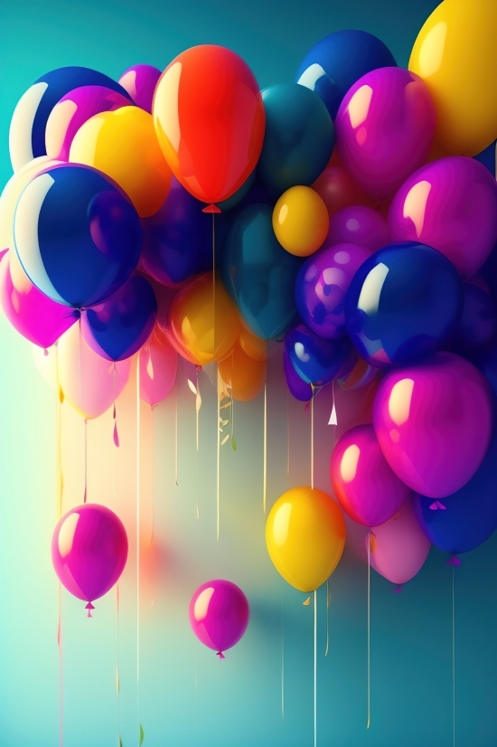 Ai Photo To Anime, Colorful, Celebration, Balloons, Party, Balloon
