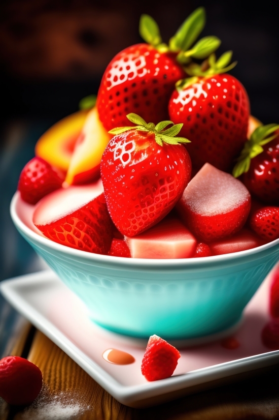 Ai Photo To Cartoon, Strawberry, Berry, Fruit, Edible Fruit, Strawberries