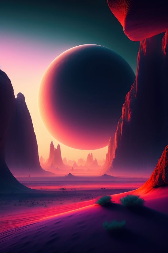 Ai Trace Image, Ai Artwork From Photo, Sun, Moon, Light, Bright
