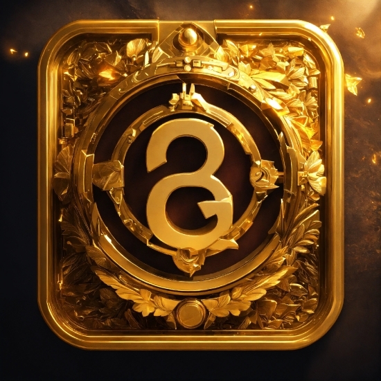Amber, Gold, Rectangle, Font, Symbol, Circle