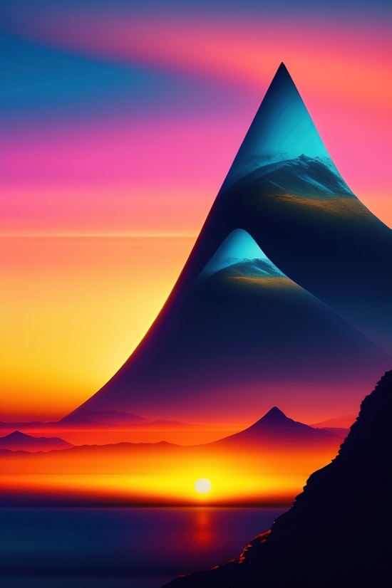 An Ai Generated Artwork Won, Pyramid, Sun, Sky, Design, Light