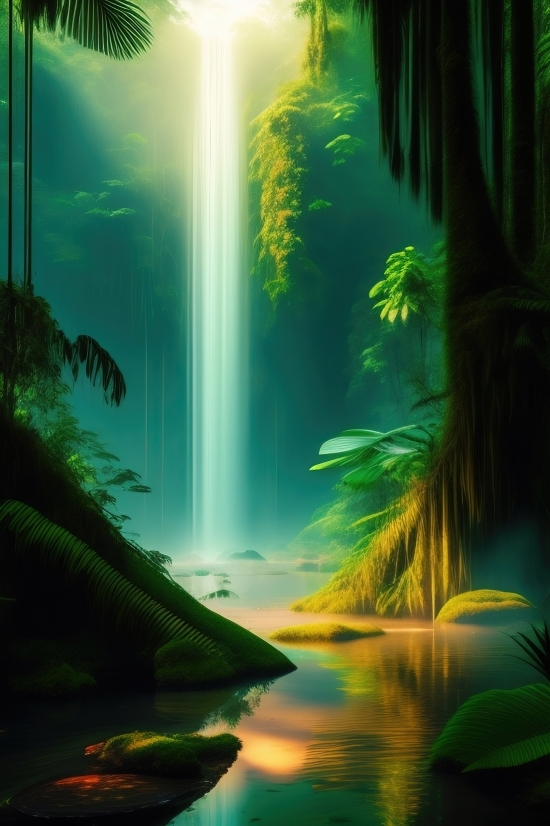 Aquatic, Aquarium, Sun, Tree, Landscape, Summer