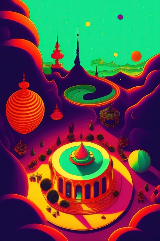 Art, Design, Floral, Decoration, Moon, Graphic