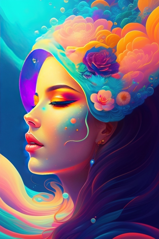 Art, Design, Make, Colorful, Face, Person