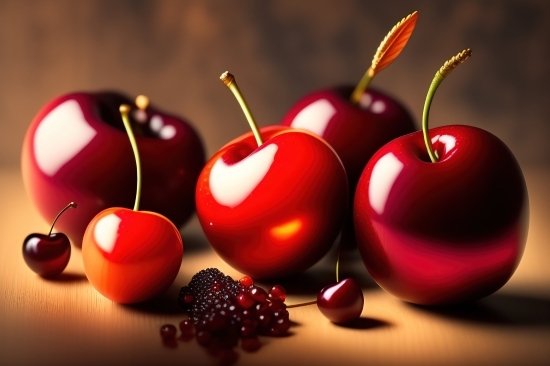 Artwork Ai Generator, Cherry, Fruit, Food, Berry, Ripe