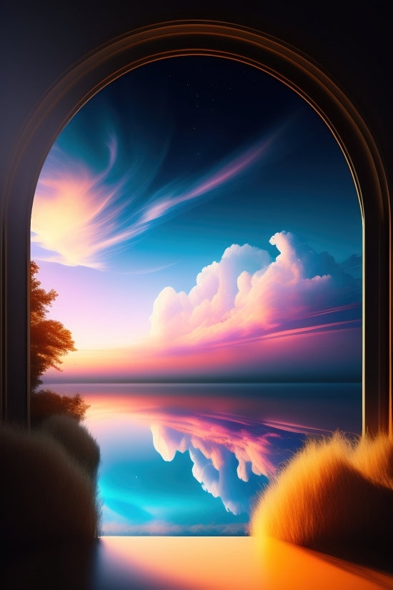 Best Ai Art, Sun, Sunset, Sky, Clouds, Horizon
