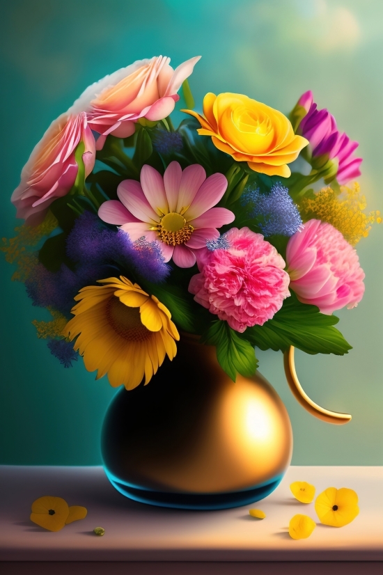 Best Art Ai, Bouquet, Flower, Pink, Flowers, Floral