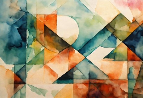 Brown, Azure, Rectangle, Orange, Triangle, Art