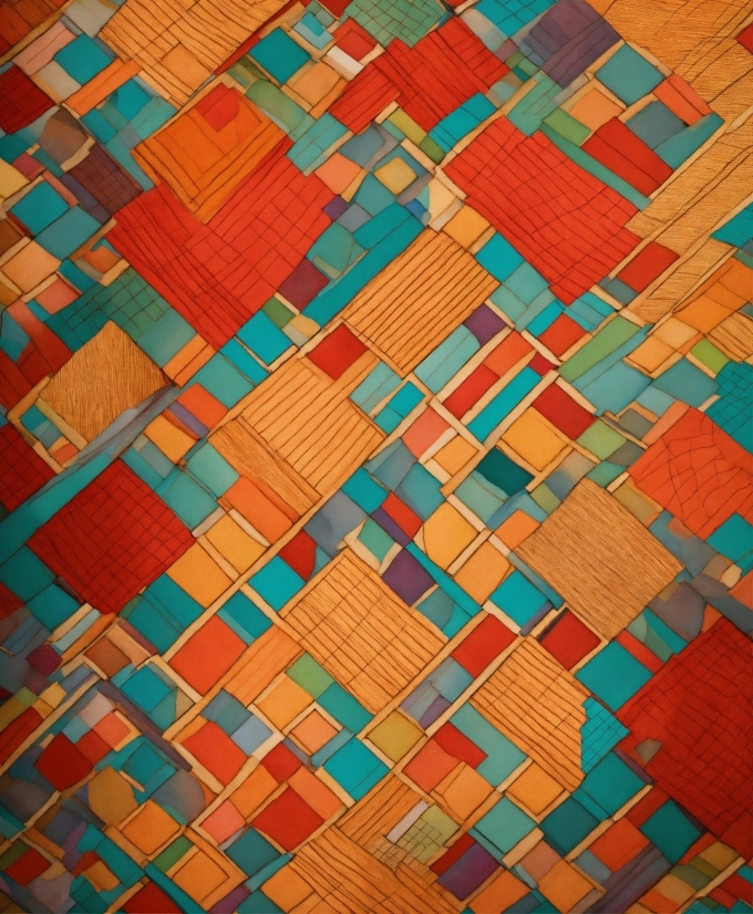 Brown, Colorfulness, Rectangle, Azure, Textile, Orange
