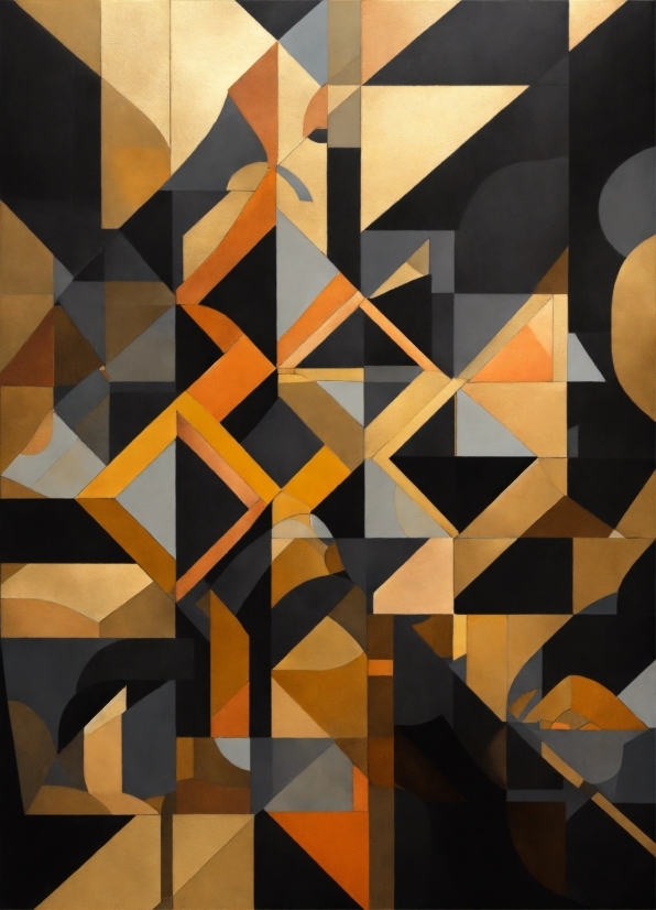 Brown, Rectangle, Triangle, Orange, Art, Font