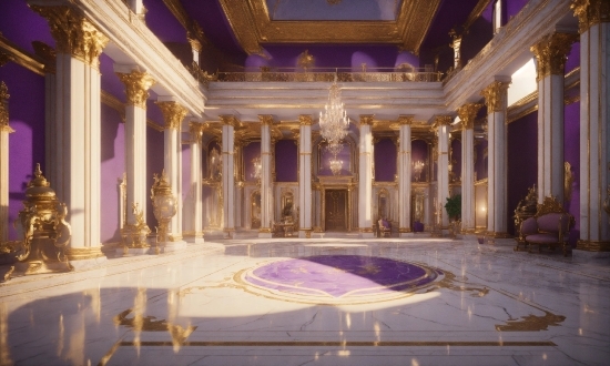 Building, Decoration, Purple, Lighting, Hall, Interior Design