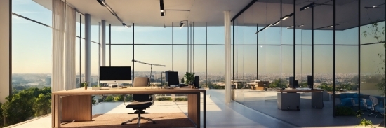 Building, Table, Window, Sky, Fixture, Interior Design