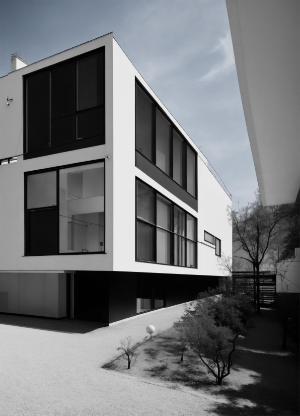 Building, Window, Rectangle, Sky, Blackandwhite, Urban Design