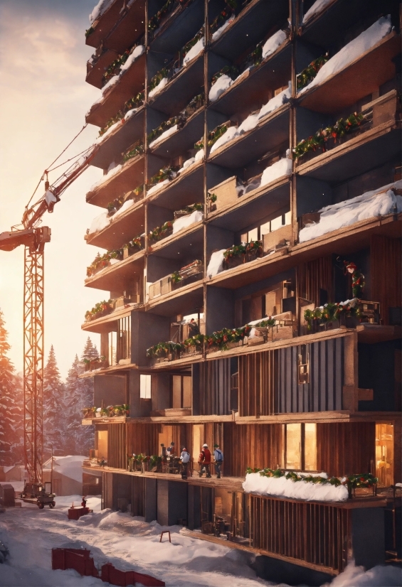 Building, Wood, Condominium, Tower Block, Urban Design, Sky