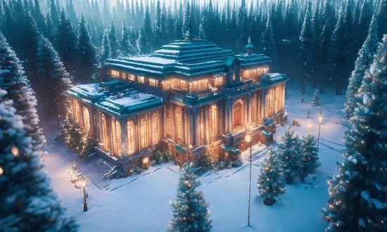Building, World, Natural Landscape, Snow, Tree, House