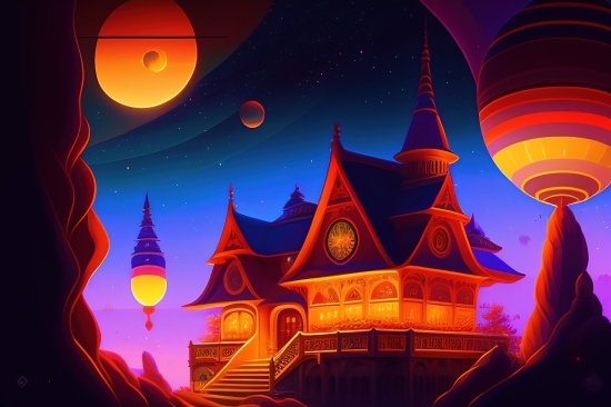 Canvas Tent, Bass, Design, Moon, Silhouette, Star