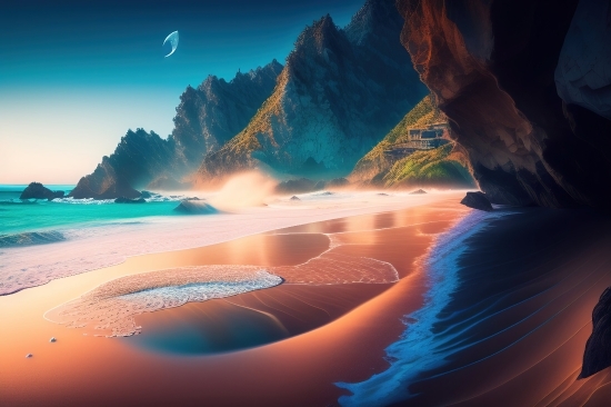 Canyon, Ravine, Valley, Water, Landscape, Sky