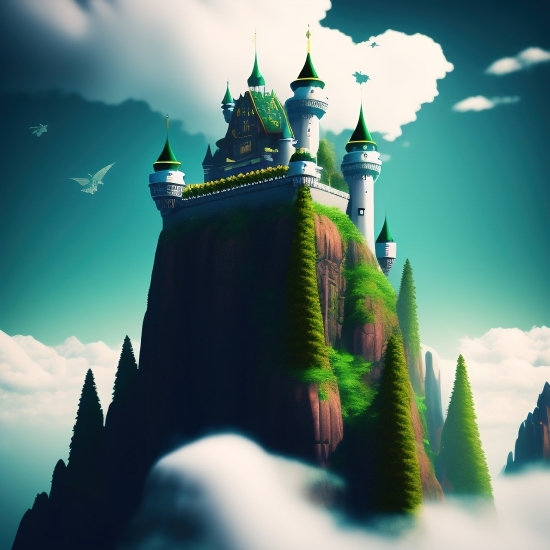 Castle, Palace, Fortification, Sky, Architecture, Defensive Structure