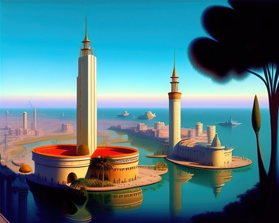 City, Building, Tower, Architecture, Skyline, Marina