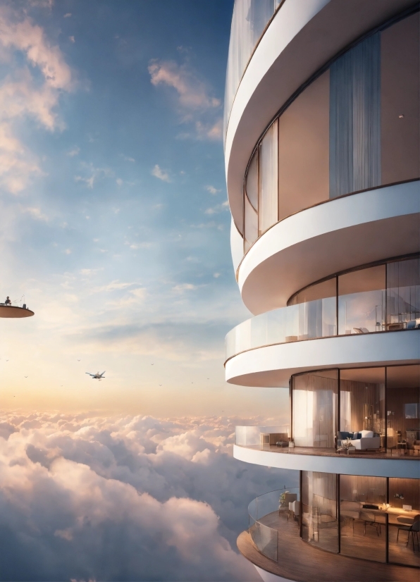 Cloud, Sky, Building, Atmosphere, Window, Aircraft