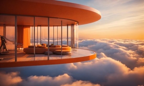 Cloud, Sky, Building, Orange, Shade, Naval Architecture