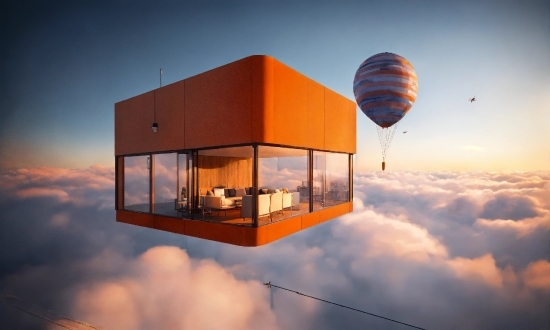 Cloud, Sky, Daytime, Building, Window, Orange
