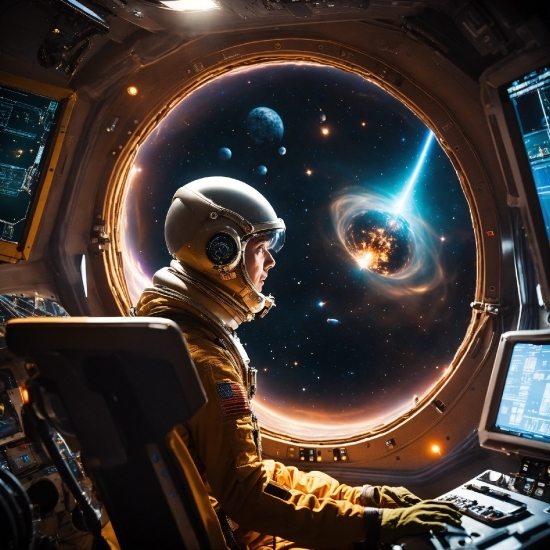 Cockpit, Astronaut, Digital, Flight Simulator, Technology, 3d